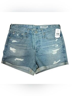 Ag Adriano Goldschmied The Alex Vintage Boyfriend Distressed Denim Shorts Sz. 27